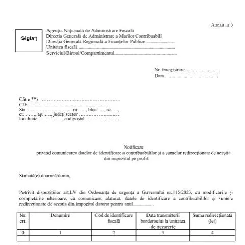 Document preview: Comunicarea datelor contribuabililor: OPANAF 3562/2024 — Impozite & fiscalitate (CERFA n°A5_OPANAF_3562_2024)