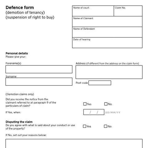 Document preview: Understanding the N11D Defence Form for Tenants — Government & admin