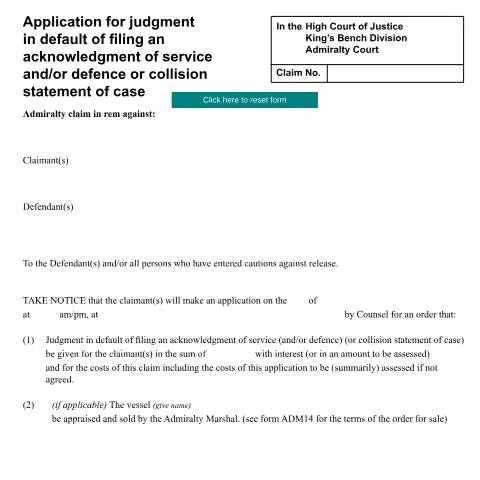 Document preview: Understanding Form ADM13 in Admiralty Law — Legal & justice
