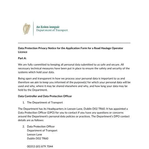 Document preview: Essential Guide to Data Protection for Haulage Operators — Government & admin