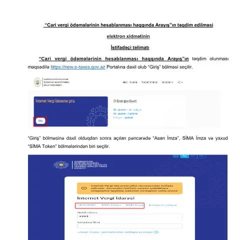 Document preview: Cari vergi ödəmələrinin hesablanması: Arayışın rolu — Vergilər & maliyyə