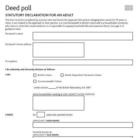 Document preview: Understanding Form LOC021: Statutory Declaration Requirements for Name — Civil status & identity