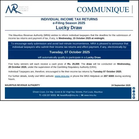 Document preview: Discover the Benefits of the e-Filing Season 2025 Lucky Draw — Taxes (CERFA n°Communique240925)