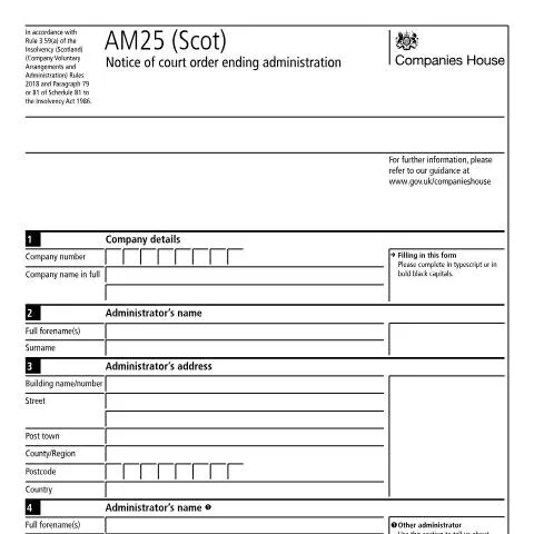 Document preview: Navigating the AM25 (Scot) Process for Business Recovery — Legal & justice