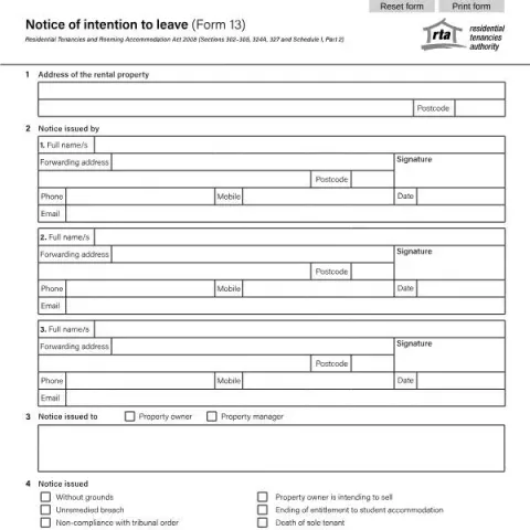Document preview: Understanding the Queensland Form 13: Tenant's Notice to Leave — Housing (Form 13)