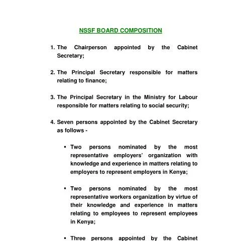 Document preview: The Importance of BOARD COMPOSITION in Kenyan Organizations — Government & admin (CERFA n°BOARD-COMPOSITION)