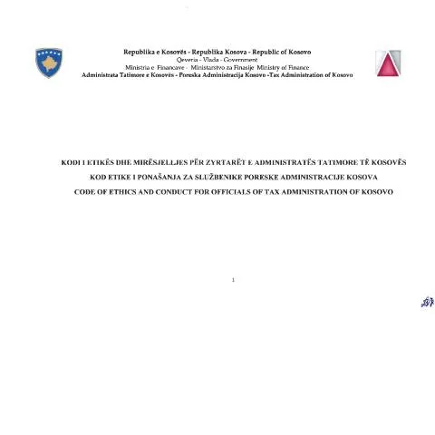 Document preview: Standarde Etike për Administratën Tatimore në Kosovë — Juridik & drejtësi