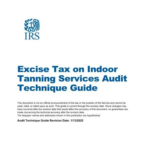 Document preview: Understanding the Excise Tax on Indoor Tanning Services — Taxes (CERFA n°PUB-6052)
