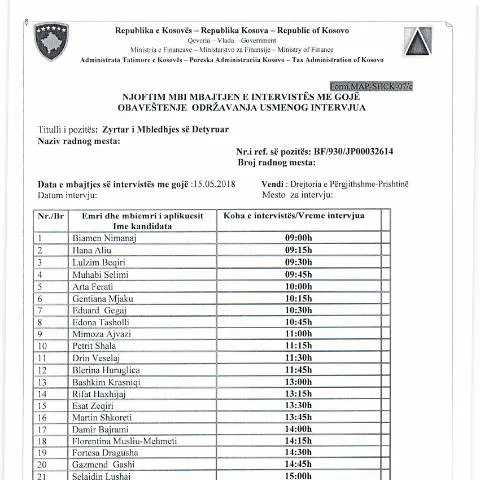 Document preview: Rëndësia e Formularit për Intervistat në Kosovë — Punë & punësim