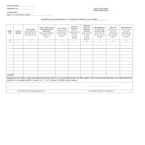 Document preview: Upute za popunjavanje obrasca Tiskanica-10-1 za razdoblje 1991-2004 — Mirovina i penzija (CERFA n°Tiskanica-10)