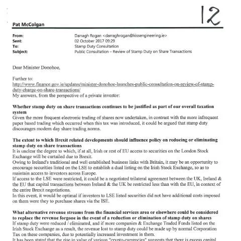 Document preview: Engage in the Stamp Duty Review Consultation Process — Taxes