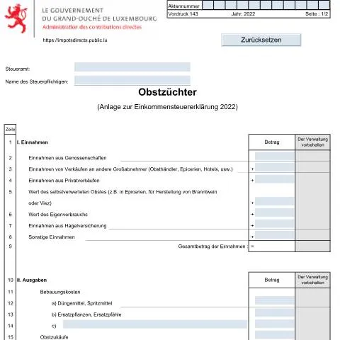 Aperçu du document Le formulaire 143 : Guide pour les producteurs de fruits — Impôts & fiscalité (CERFA n°143)