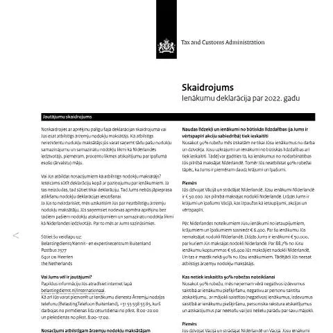 Documentvoorvertoning: Belang van de Inkomensverklaring 2022 Lets voor Buitenlandse — Belastingen (CERFA n°ib0591t21pllet)