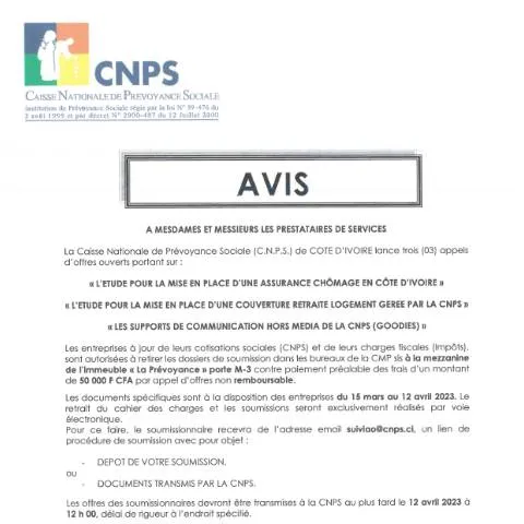Aperçu du document Comprendre l'Avis de Parution de la CNPS en Côte d'Ivoire — Démarches administratives