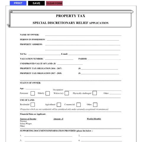 Document preview: Understanding the Property Tax Special Discretionary Relief — Taxes (CERFA n°SPECIAL+DISCRETIONARY+RELIEF+APPLICATION+FORM+-+MARCH+++2017)
