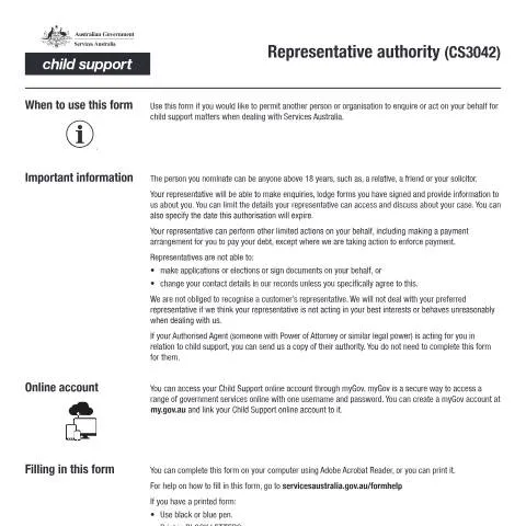 Document preview: Understanding the Role of the CS3042 Representative Authority Form — Government & admin (CERFA n°CS3042)
