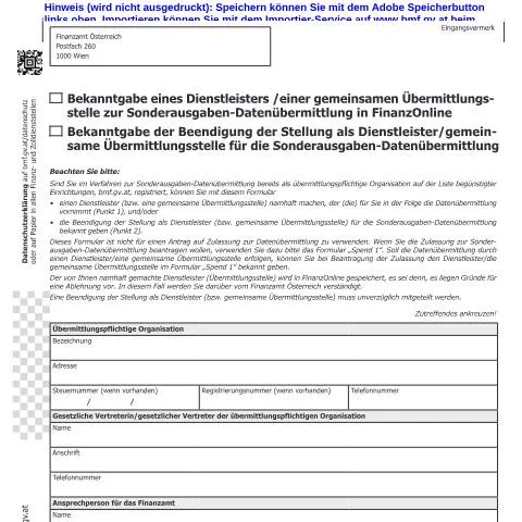 Dokumentvorschau: Spend2: Wichtige Informationen zur Sonderausgaben-Datenübermittlung — Steuern (CERFA n°Spend2)