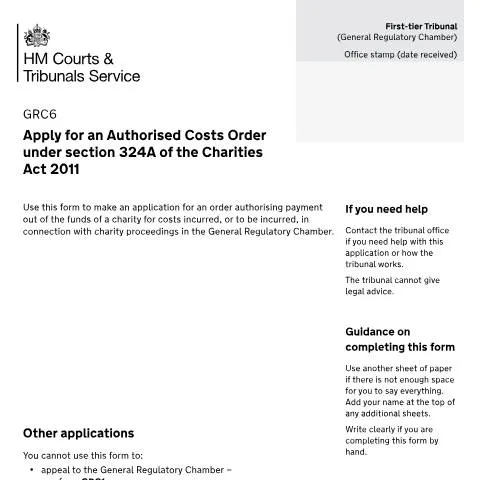 Document preview: Understanding the GRC6 Application for Costs Orders — Legal & justice