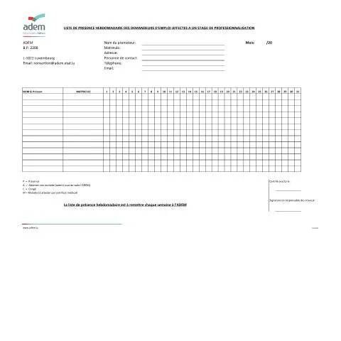 Aperçu du document Comprendre le relevé de présence pour un stage de professionnalisation — Emploi & travail (CERFA n°releve-de-presence-stage-de-professionnalisation)