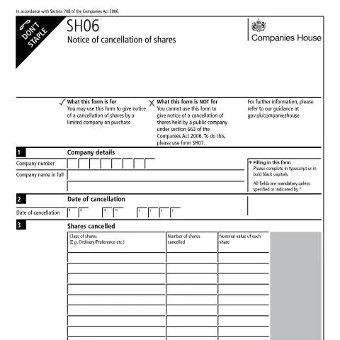 Document preview: Understanding SH06: Mandatory Share Cancellation Notifications — Business