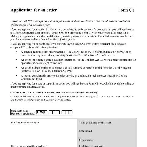 Document preview: Understanding the Application Process for Orders Under Children Act — Legal & justice