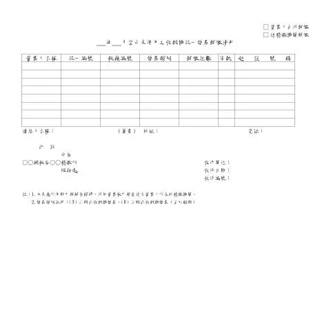 Document preview: 申請空白未使用之收銀機統一發票銷燬清冊的必要性 — Taxes (CERFA n°空白書表中文版(pdf))