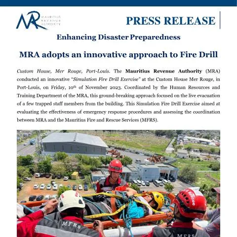 Document preview: MRA's Innovative Fire Drill for Enhanced Safety — Government & admin (FireDrill101123)