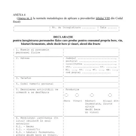Document preview: Importanța Anexei 6 în reglementările fiscale pentru băuturi alcoolice — Formalități administrative (CERFA n°A6_NMT8CF)