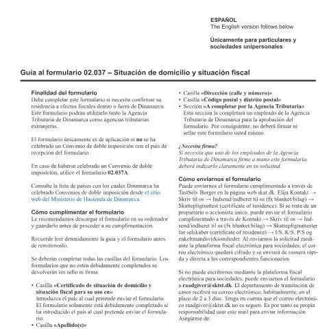 Document preview: Bopæl og skattepligt: Vejledning til 02.037 — Skatter & skat (CERFA n°02.037)