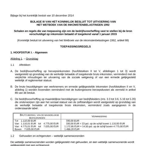 Aperçu du document Analyse du formulaire Regel 101214NL pour 2015 — Impôts & fiscalité (CERFA n°regel101214NL)