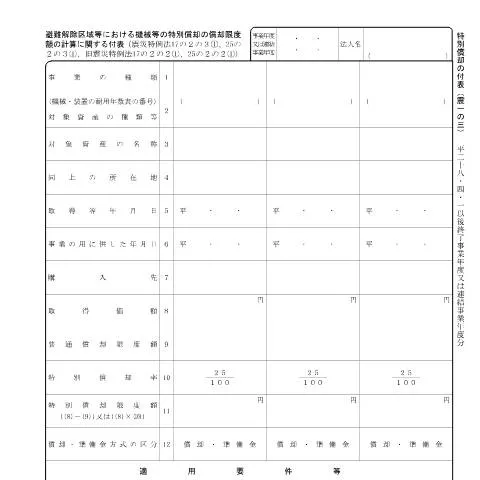 Document preview: 東日本大震災関係の特別償却制度の詳細 — 税金と財政
