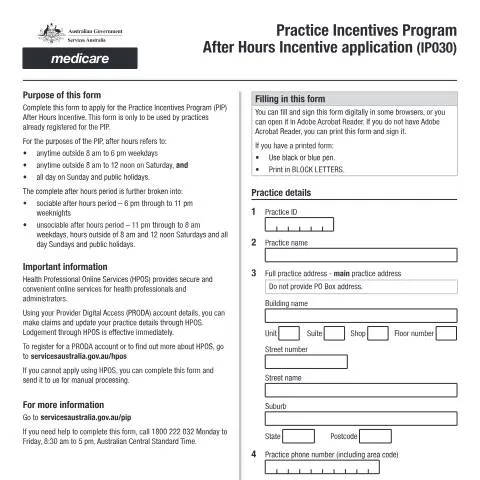 Document preview: Essential Guide to the IP030 After Hours Incentive Application — Health (CERFA n°IP030)