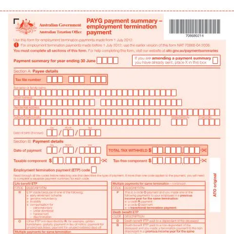 Document preview: Navigating Employment Termination Payments with PAYG Summary — Taxes (CERFA n°NAT 70868)
