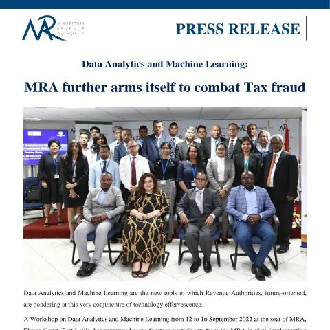 Document preview: MRA's Innovative Approach to Tax Fraud Prevention Using Technology — Taxes (CERFA n°PressRelease130922)