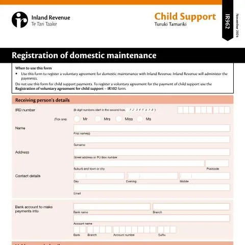 Document preview: Essential Guide to IR962 Domestic Maintenance Registration — Family (CERFA n°IR962)
