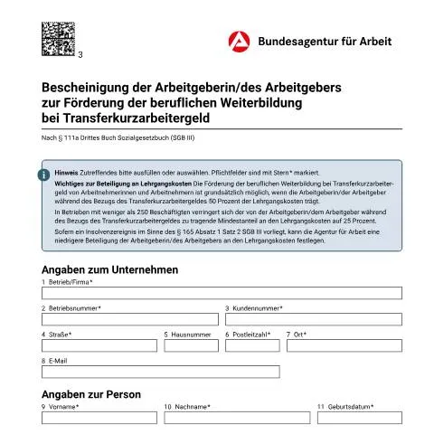 Dokumentvorschau: Die fbw-Bescheinigung Betrieb: Ein Schlüssel zur Weiterbildung in — Behörden & Verwaltung (CERFA n°fbw-bescheinigung-betrieb-111a-sgbiii_ba042119)