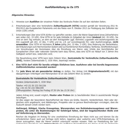 Dokumentvorschau: Leitfaden zur elektronischen Antragstellung mit Za 275 — Behörden & Verwaltung (CERFA n°Za275-Erl)