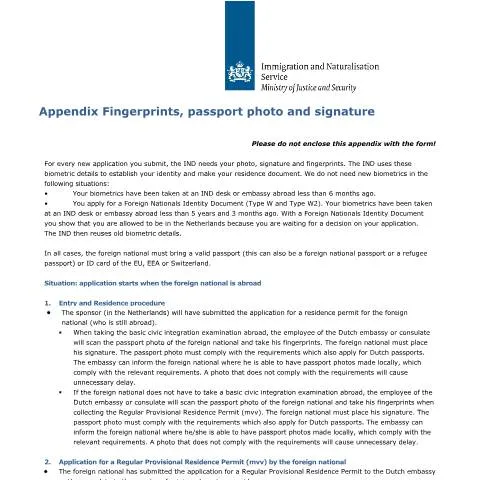 Documentvoorvertoning: Belang van Appendix Vingerafdrukken, Pasfoto en Handtekening — Immigratie & visa (CERFA n°7602)