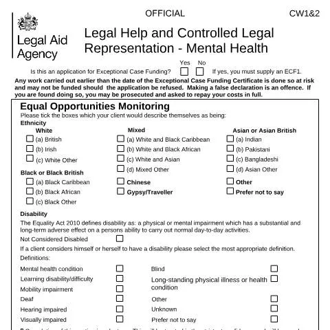 Document preview: CLR Applications for Mental Health Legal Aid: Enhanced Assessment — Health