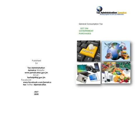 Document preview: Understanding GCT on Government Purchases in Jamaica — Taxes (CERFA n°GCT_Govt_on_Government_Purchases_(Booklet)_Amended_032021)