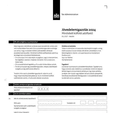 Documentvoorvertoning: Belang van de Inkomensverklaring 2024 Hongaars voor — Belastingen (CERFA n°ib0591z41folhon)