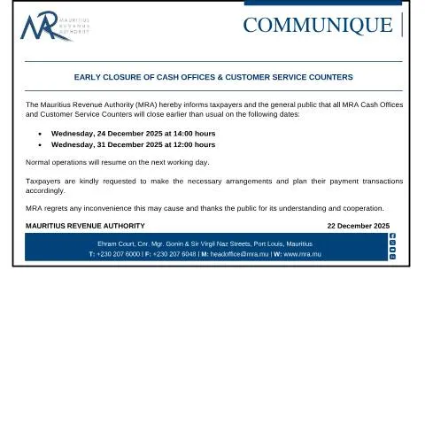 Document preview: Essential Notice on Early Closure of Cash Offices — Government & admin (EarlyClosure221225)