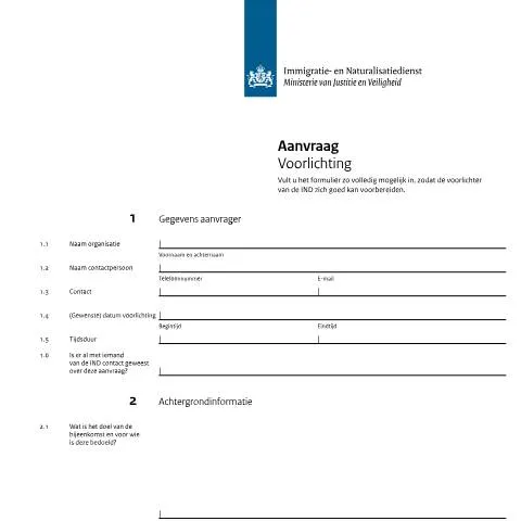 Documentvoorvertoning: Essentie van de Aanvraag Voorlichting bij de IND — Immigratie & visa (CERFA n°9003)