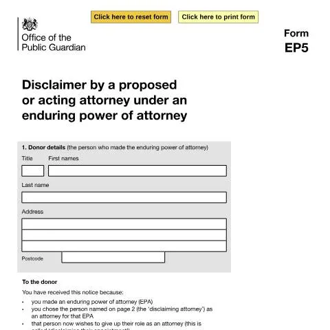 Document preview: Disclaiming Your Enduring Power of Attorney Appointment — Legal & justice