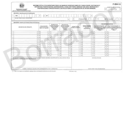 Vista previa del documento El Rol del Formulario F-954-V1 en la Industria de Bebidas — Impuestos (CERFA n°F-954-V1)