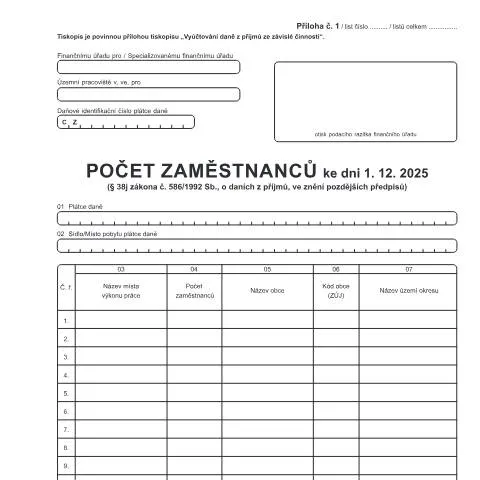 Document preview: Povinnost předložit formulář Počet zaměstnanců — Daně a fiskální záležitosti (CERFA n°25 5490/1)