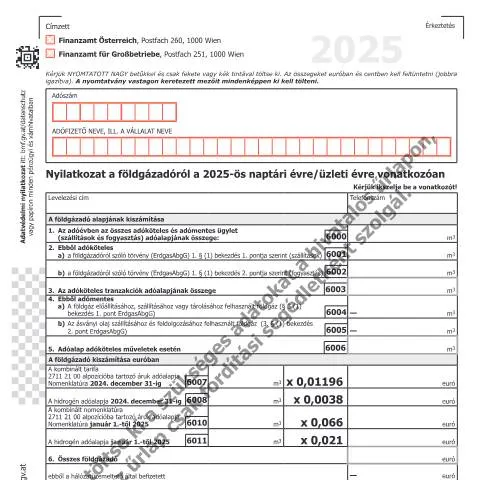 Dokumentvorschau: EGA1-HU: Wichtige Informationen zur Gassteuererklärung 2025 — Steuern (CERFA n°EGA1-HU)