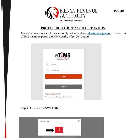 Document preview: Mastering the eTIMS Registration Process in Kenya — Government & admin (CERFA n°User-Guide-for-eTIMS-Registration)