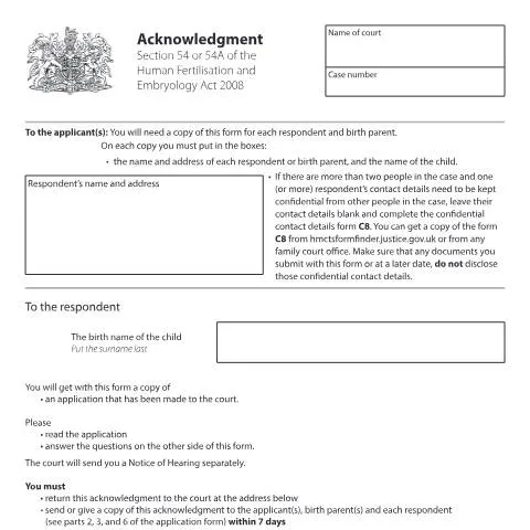 Document preview: Understanding the Form C52 for Section 54 Applications — Legal & justice