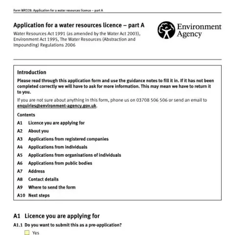Document preview: How to Complete WR328 Part A Water Resources Licence Applications — Government & admin (WR328)